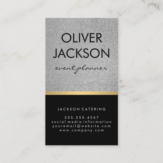 Carte De Visite Lux Executive / Parties scintillant Black / Gold B (Devant)