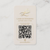Carte De Visite Lux Lash Extensions Aftercare Guide Card (Devant)