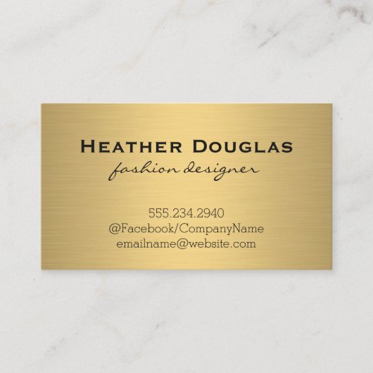 Carte De Visite Lux métallique or (Devant)