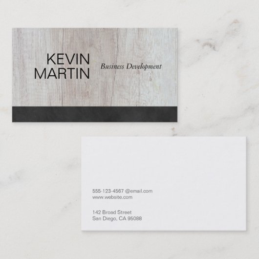 Carte De Visite Lux noir | exécutif | Bois | Ventes (Devant / Derrière)