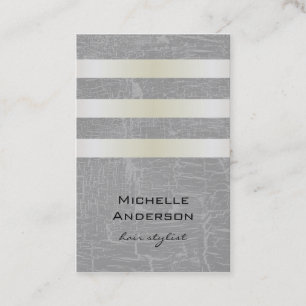 Carte De Visite Lux White Gold Stripes avec Arrière - plan Swank