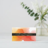 Carte De Visite Luxe Abstrait Aquarelle Encre Bouts Coral (Debout devant)