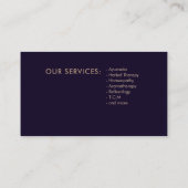 Carte De Visite Luxe Abstraite Améthyste Direction Feuille (Dos)