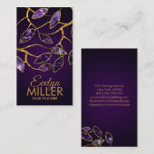Carte De Visite Luxe Abstraite Améthyste Direction Feuille (Devant / Derrière)