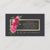 Carte De Visite Luxe Aquarelle Rose or/gris (Dos)