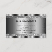 Carte De Visite Luxe Argent Lumineuse Parties scintillant Étoiles (Dos)