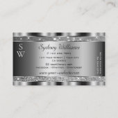 Carte De Visite Luxe Argent Lumineuse Parties scintillant Étoiles  (Dos)