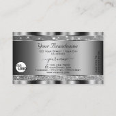 Carte De Visite Luxe Argent Lumineuse Parties scintillant Étoiles (Dos)