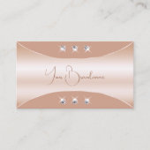 Carte De Visite Luxe avec décor or Rose bijoux étincelants (Devant)