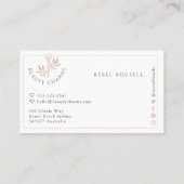 Carte De Visite Luxe Beauté Charms Blush Pink Maquillage Logo (Dos)