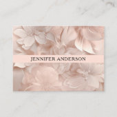 Carte De Visite Luxe, Beige-Blanc, Fleur, Salon (Devant)