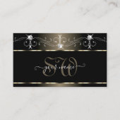 Carte De Visite Luxe Black Beige Squigles Bijoux étincelants Initi (Devant)