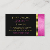 Carte De Visite Luxe Black Gold avec Parties scintillant rose Ajou (Dos)