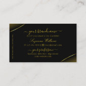 Carte De Visite Luxe Black Gold Décor Diamonds et Monogram Luxe (Dos)
