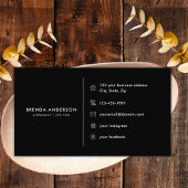 Carte De Visite Luxe Black Gold Diamond Monogramme de médias socia