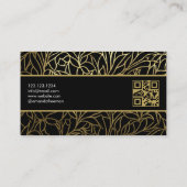 Carte De Visite Luxe Black & Gold Feuille Motif immobilier  (Dos)