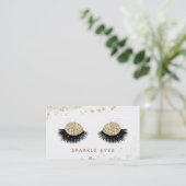 Carte De Visite *~* Luxe Black Gold Grey Eyes Lashes Glam (Debout devant)