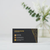 Carte De Visite Luxe Black Gold Home Rénovation Builder Remodel (Debout devant)