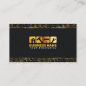 Carte De Visite Luxe Black Gold Home Rénovation Builder Remodel (Dos)