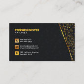Carte De Visite Luxe Black Gold Home Rénovation Builder Remodel (Devant)