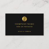Carte De Visite Luxe Black Gold Minimal Business Logo Contact (Devant)