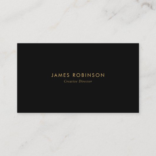Carte De Visite Luxe Black & Gold Modern Professional (Devant)