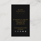 Carte De Visite Luxe Black Gold QR Code Social Media (Dos)