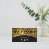 Carte De Visite Luxe Black Gold Sparkle Parties scintillant élégan (Debout devant)