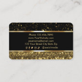 Carte De Visite Luxe Black & Gold Sparkly (Dos)