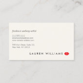 Carte De Visite Luxe Black/Ivory Stripes Rouge Lips Artiste maquil (Dos)