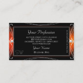 Carte De Visite Luxe Black Orange Ornate Bijoux Parkle (Dos)