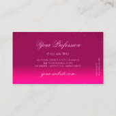 Carte De Visite Luxe Black Pink Sparkle Diamonds Professionnel (Dos)