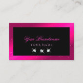 Carte De Visite Luxe Black Pink Sparkle Diamonds Professionnel (Devant)