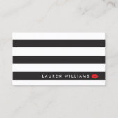 Carte De Visite Luxe Black/White Stripes Rouge Lips maquillage Art (Devant)