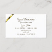 Carte De Visite Luxe blanc et or chic avec logo professionnel (Dos)