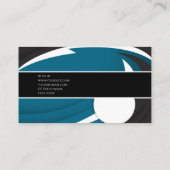 Carte De Visite Luxe bleu blanc élégant professionnel féminin (Dos)