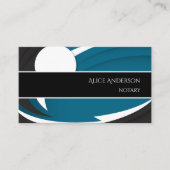 Carte De Visite Luxe bleu blanc élégant professionnel féminin (Devant)