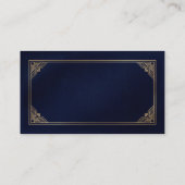 Carte de visite Luxe Bleu Nuit Art Déco Or (Dos)