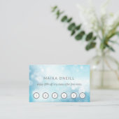 Carte De Visite Luxe Blue bokeh wellness massage yoga (Debout devant)
