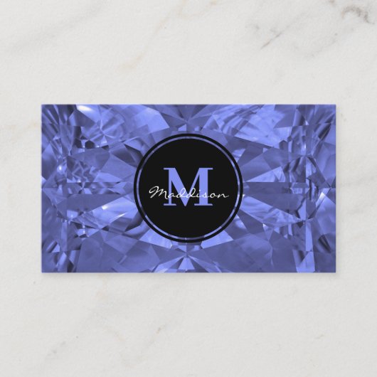 Carte De Visite Luxe Blue Crystal Jewel Design (Devant)
