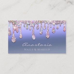 Carte De Visite Luxe Blue Foil Parties scintillant Drives maquilla