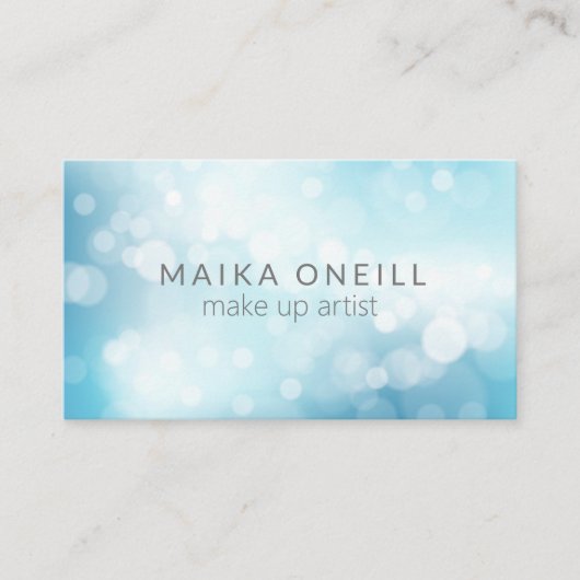 Carte De Visite Luxe Blue Parties scintillant Bokeh professionnel (Devant)
