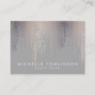 Carte De Visite Luxe Blush Confetti Pluie Motif Gris