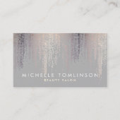 Carte De Visite Luxe Blush Confetti Pluie Motif Gris (Devant)