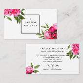 Carte De Visite Luxe Bold Roses d'aquarelle (Devant / Derrière)