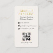Carte De Visite Luxe Bourgogne or Monogramme QR Code (Dos)