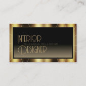 Carte De Visite Luxe Cadre Or foncé Brown Cool dégradé avec logo (Devant)