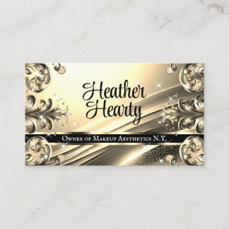 Carte De Visite Luxe Chic Deluxe Black Gold Or Ombre Ornate