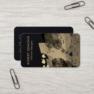 Carte De Visite Luxe Chic Golden Artistique unique QR Abstrait