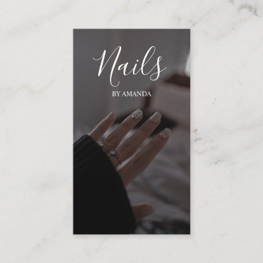 Carte De Visite Luxe Chic Nails Salon Manucure QR Code Beauté (Devant)